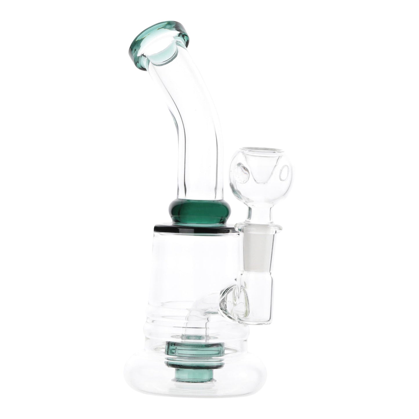 Tilted Disc Perc Bong 7in Green Glass