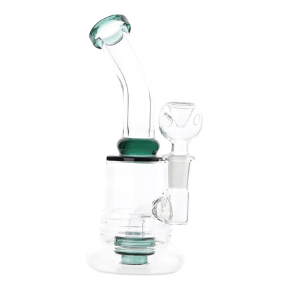Tilted Disc Perc Bong 7in Green Glass