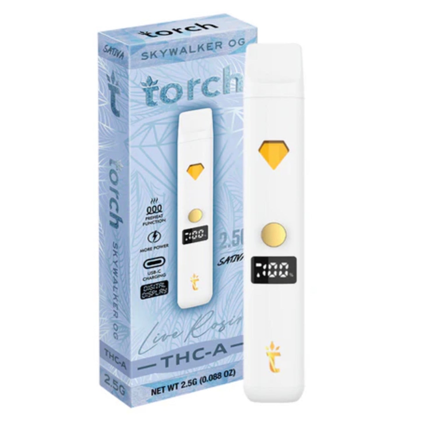 Torch THC-A Live Rosin Vaporizer 2500mg
