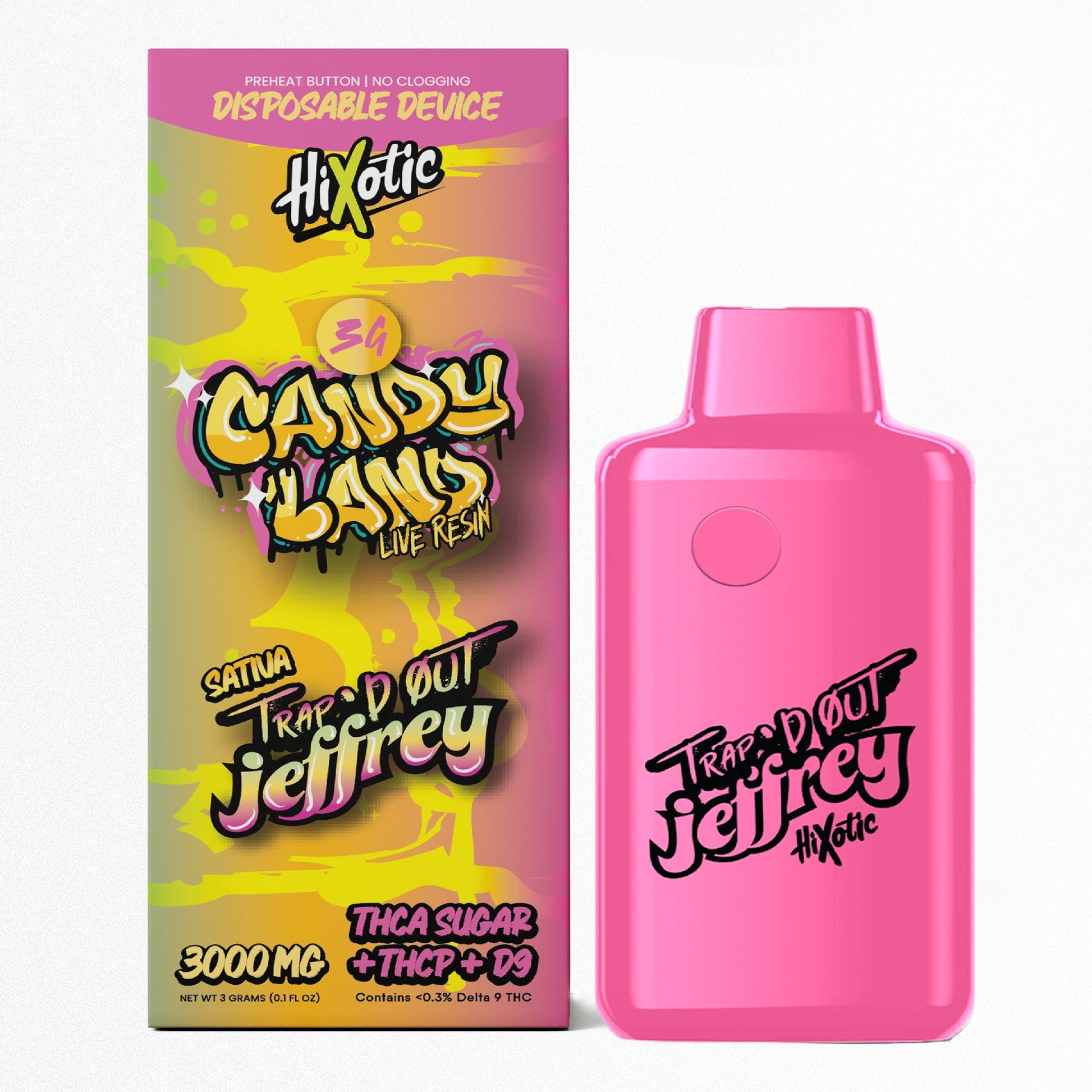 Hixotic Trapd Out Jeffrey THC-A Sugar Blend Vaporizer 3000mg