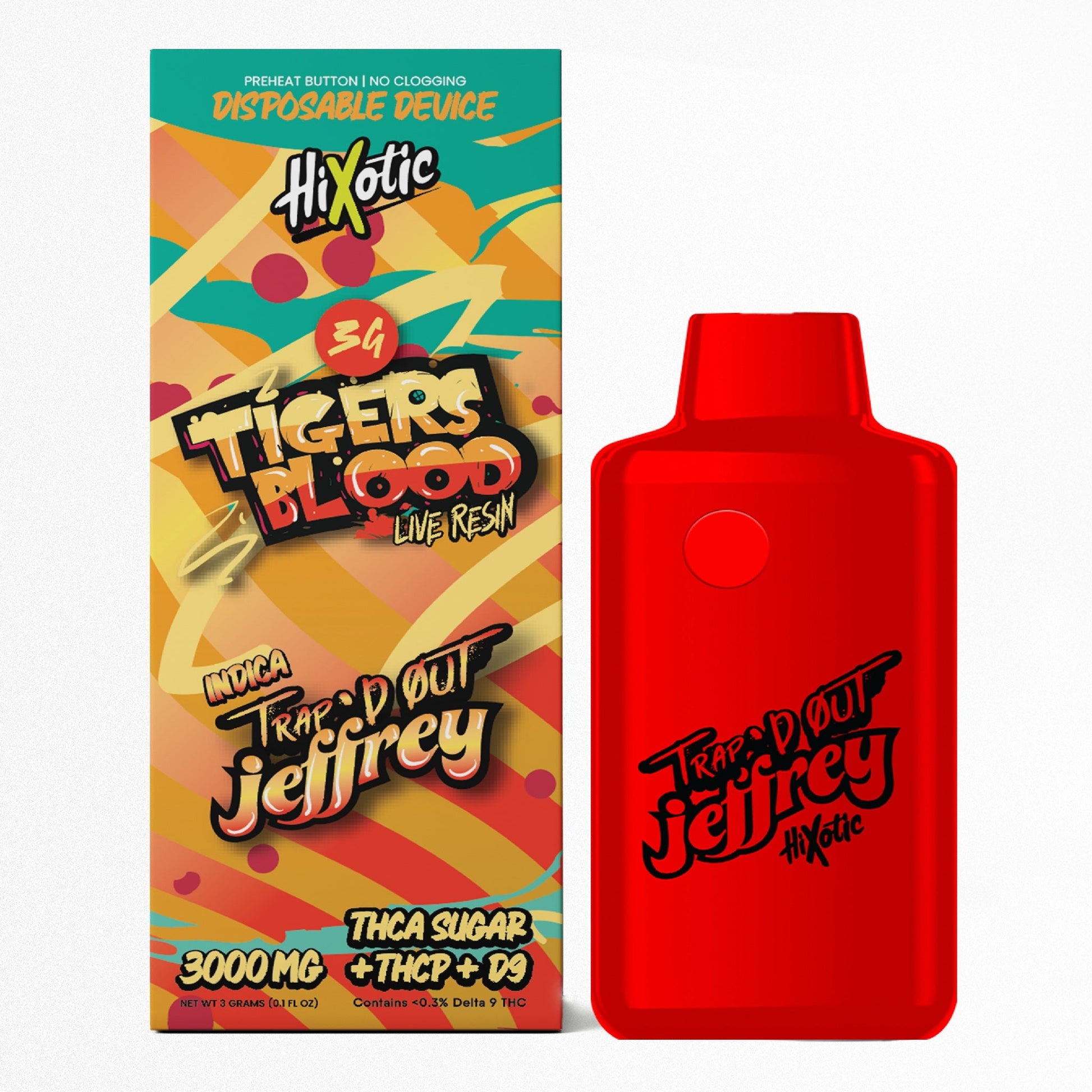 Hixotic Trapd Out Jeffrey THC-A Sugar Blend Vaporizer 3000mg