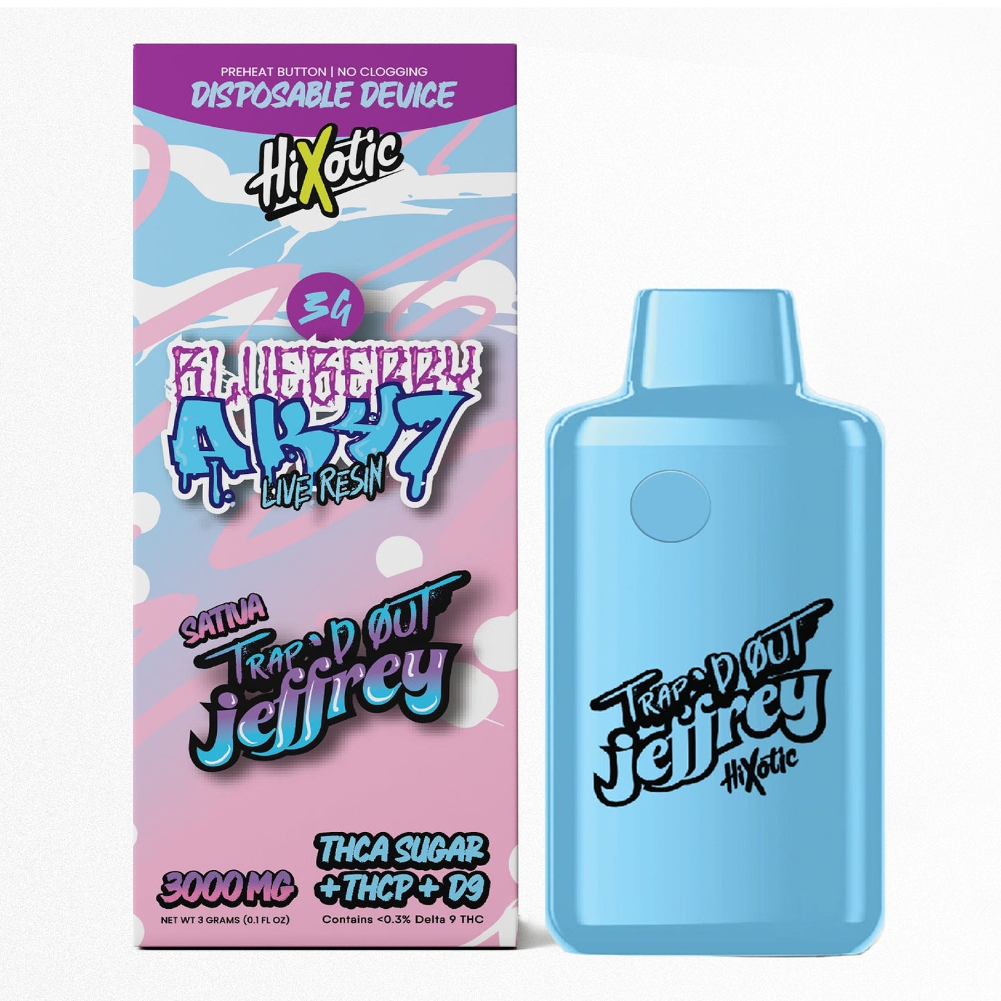 Hixotic Trapd Out Jeffrey THC-A Sugar Blend Vaporizer 3000mg