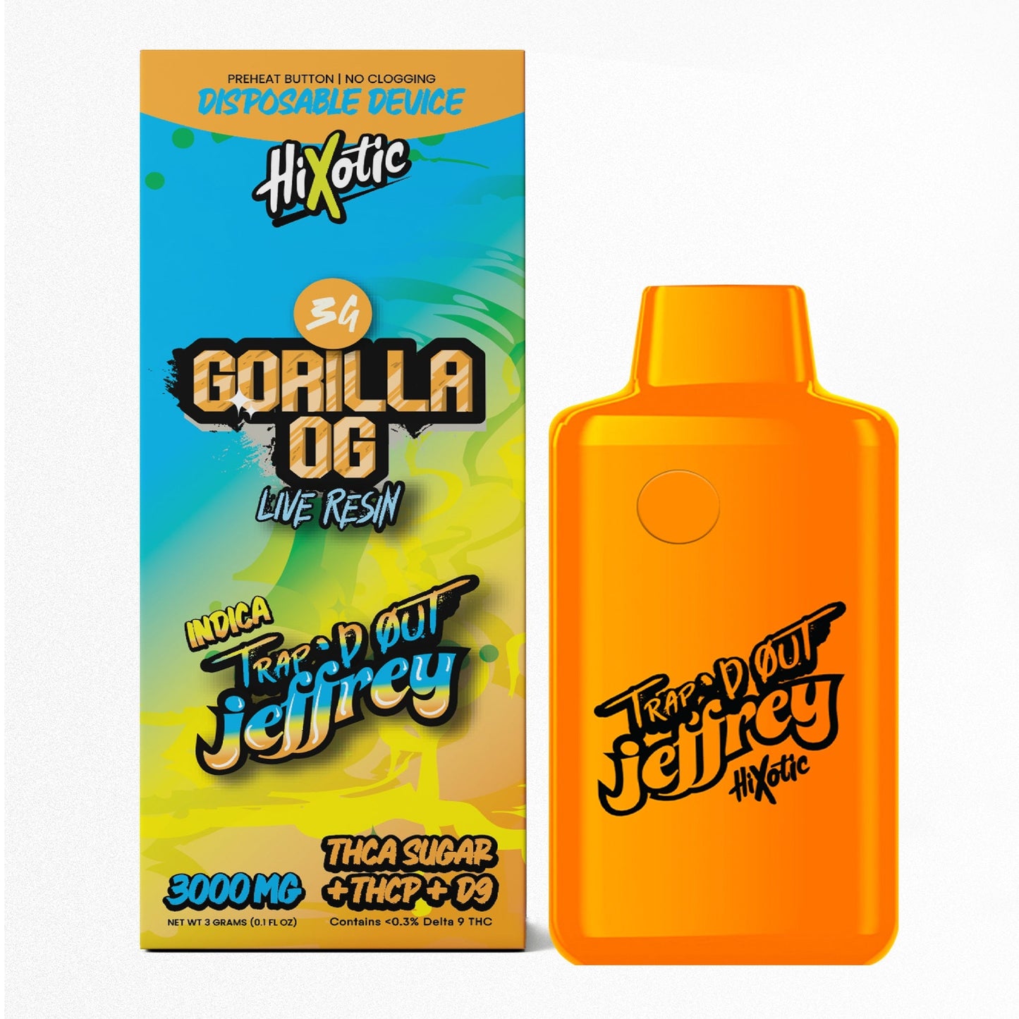 Hixotic Trapd Out Jeffrey THC-A Sugar Blend Vaporizer 3000mg