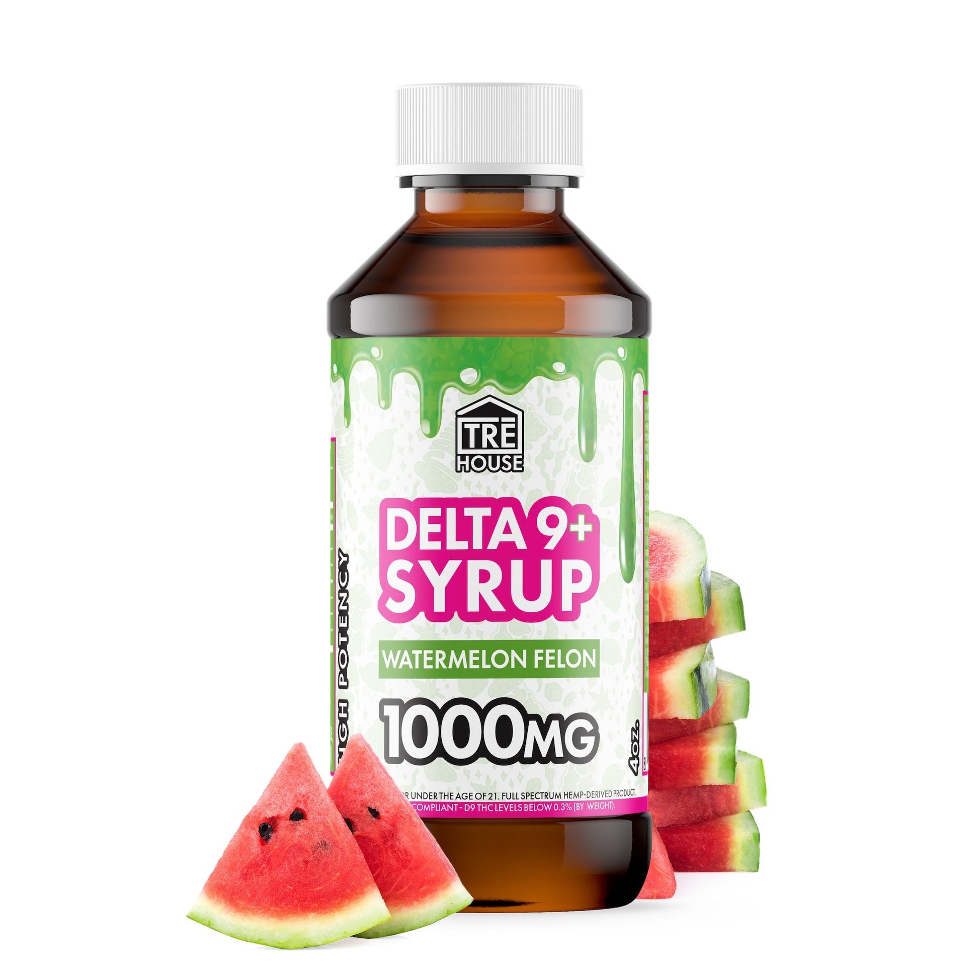 Tre House Delta 8 + 9 Watermelon Felon Syrup 1000mg