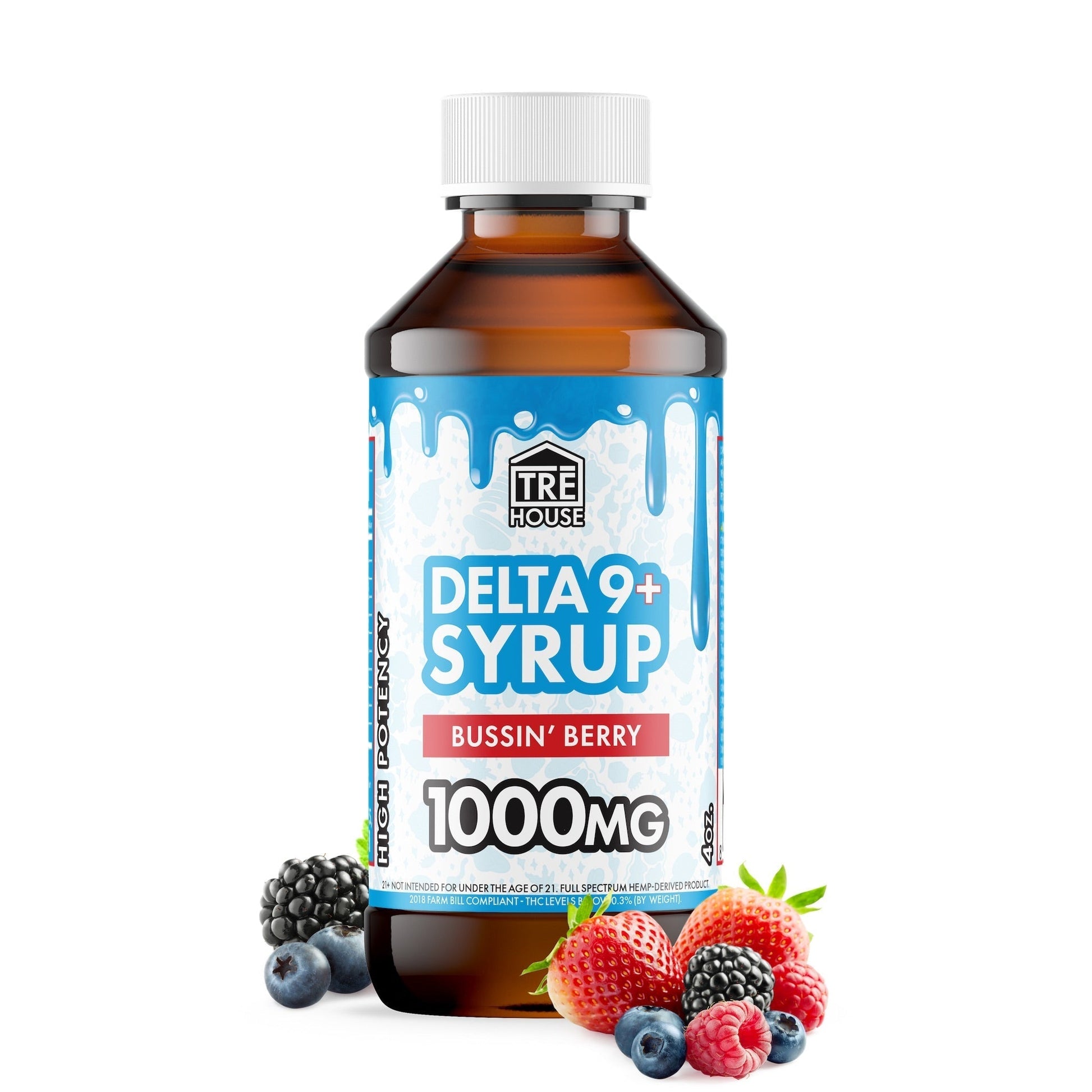 Tre House Delta 8 + 9 Bussin Berry Syrup 1000mg