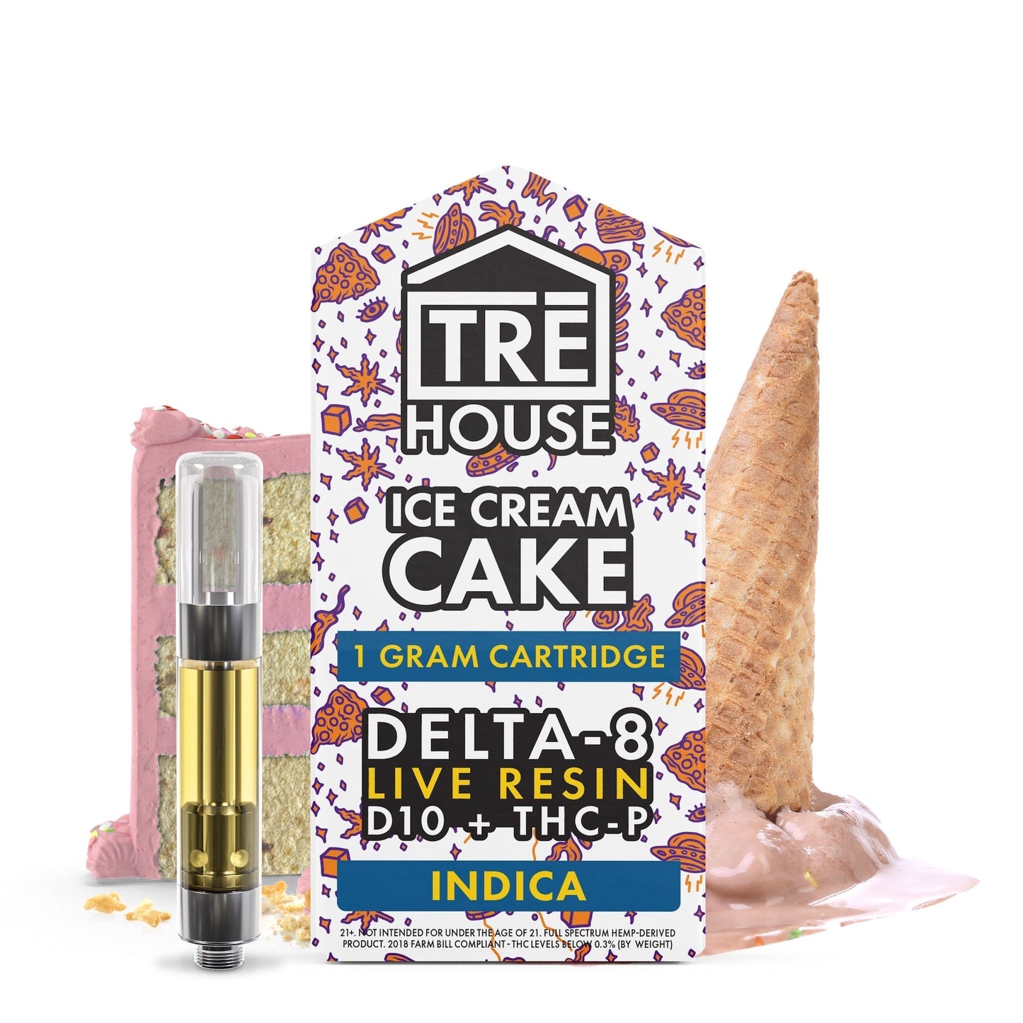 Tre House Live Resin Blend Ice Cream Cake Cartridge 1000mg