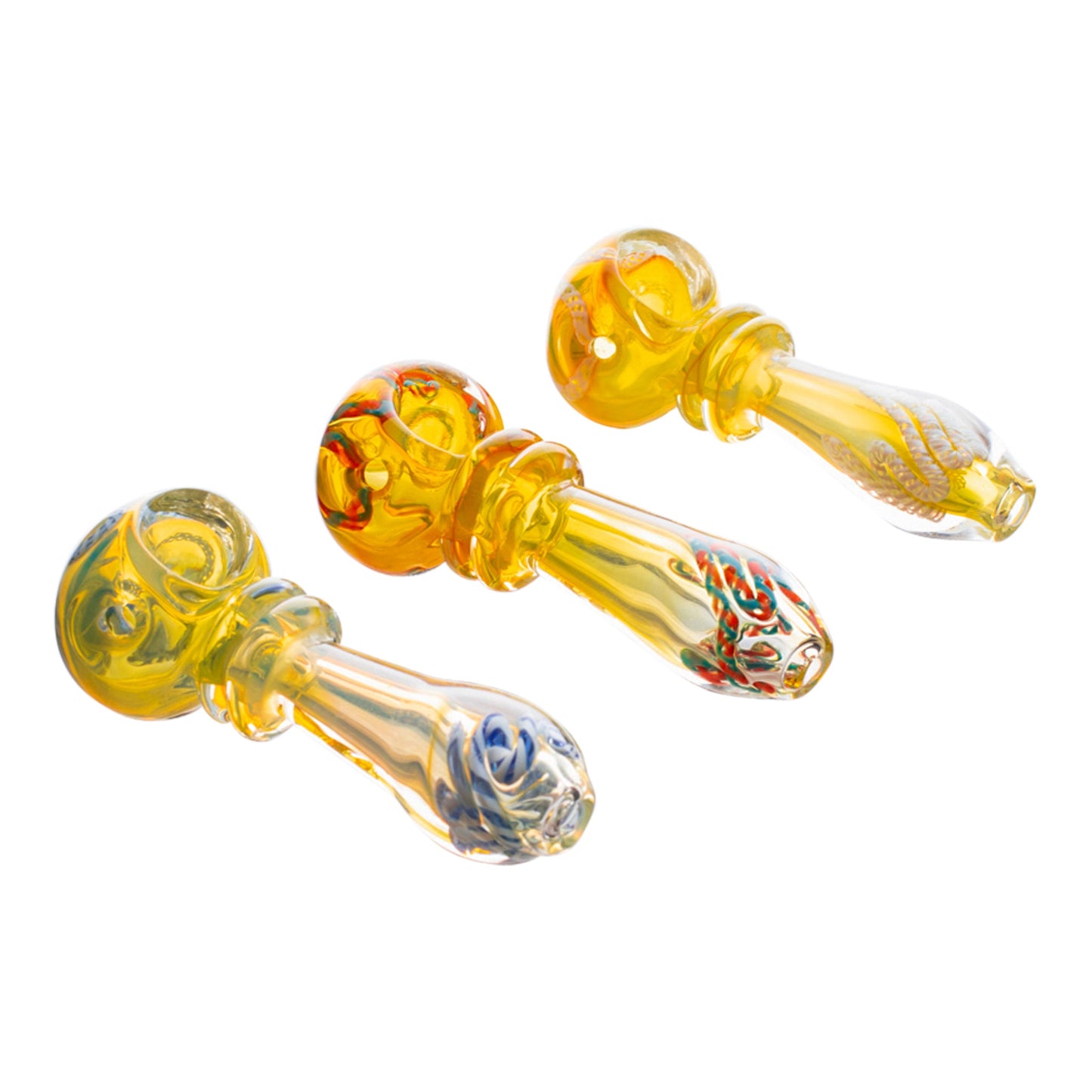 Saptakanya Handicraft Tri Grip Glass Pipe 5in