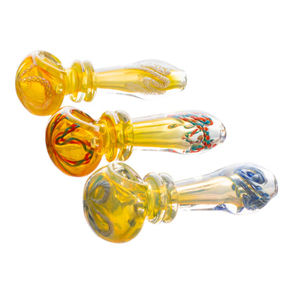 Saptakanya Handicraft Tri Grip Glass Pipe 5in