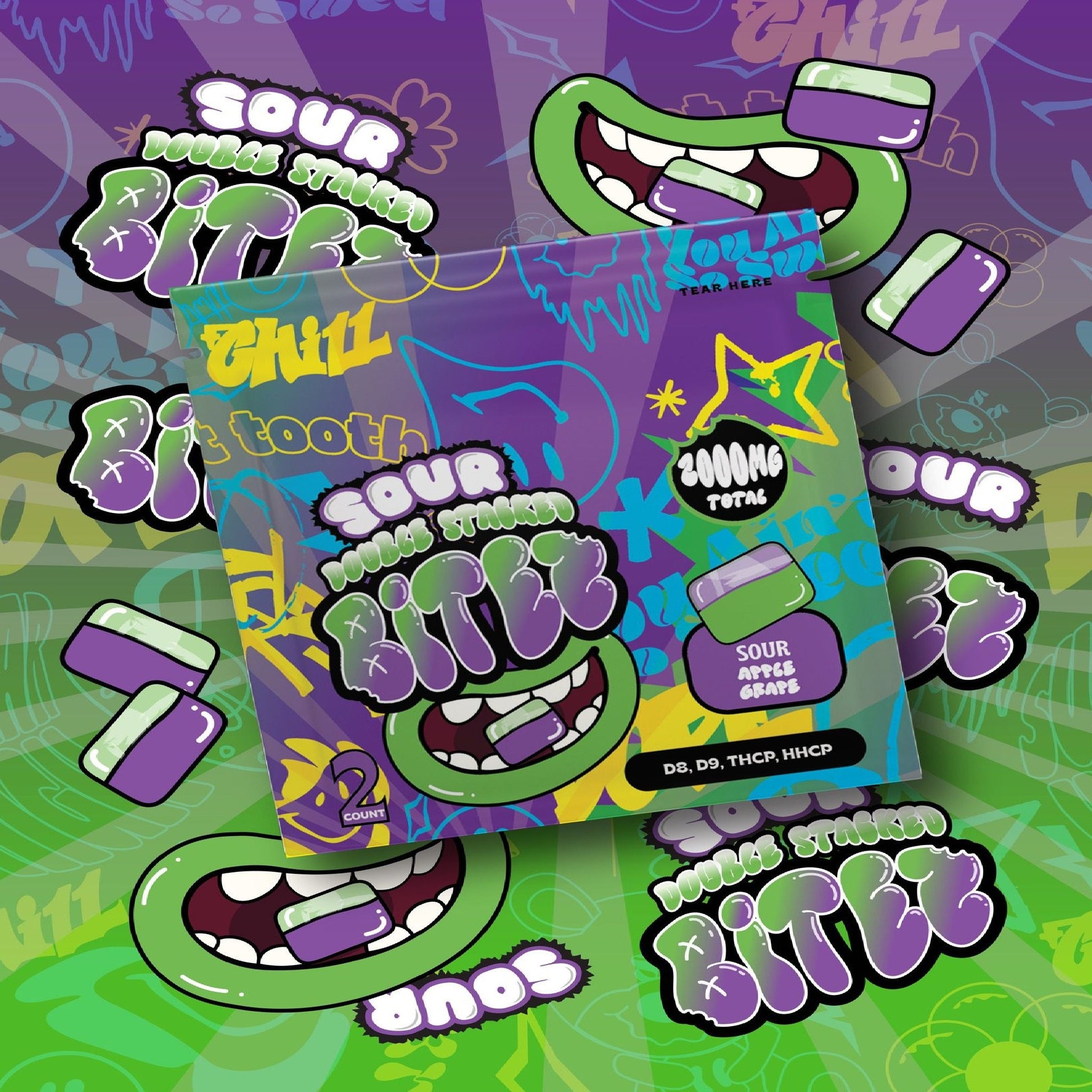 Trip Drip Sour Double Stacked Bites 2000mg 2ct
