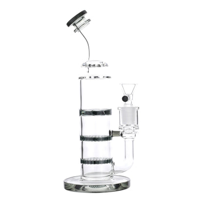 Royal Glass Triple Disc Jockey Bong 8in