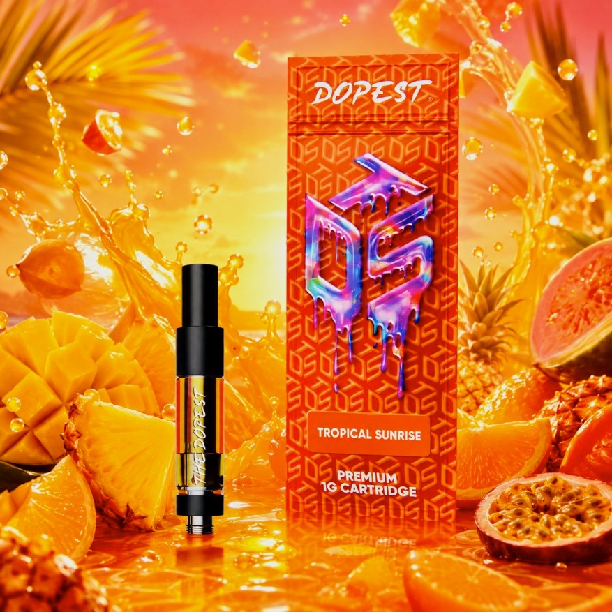 The Dopest Shop Tropical Sunrise THCA Vape Cartridge 1g