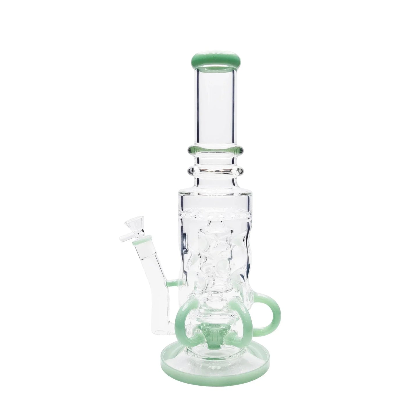 A2Z Trading Tubular Swiss Perc Bong 15in Borosilicate Glass