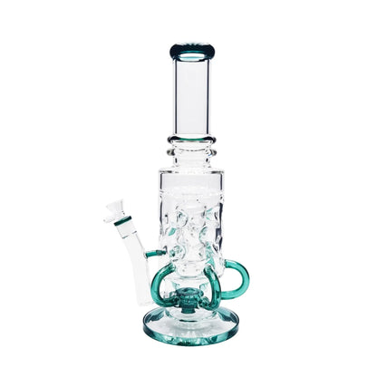 A2Z Trading Tubular Swiss Perc Bong 15in Borosilicate Glass