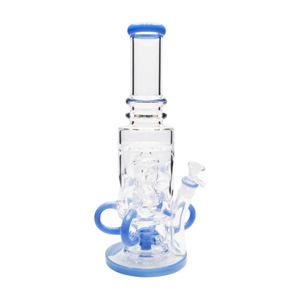 A2Z Trading Tubular Swiss Perc Bong 15in Borosilicate Glass