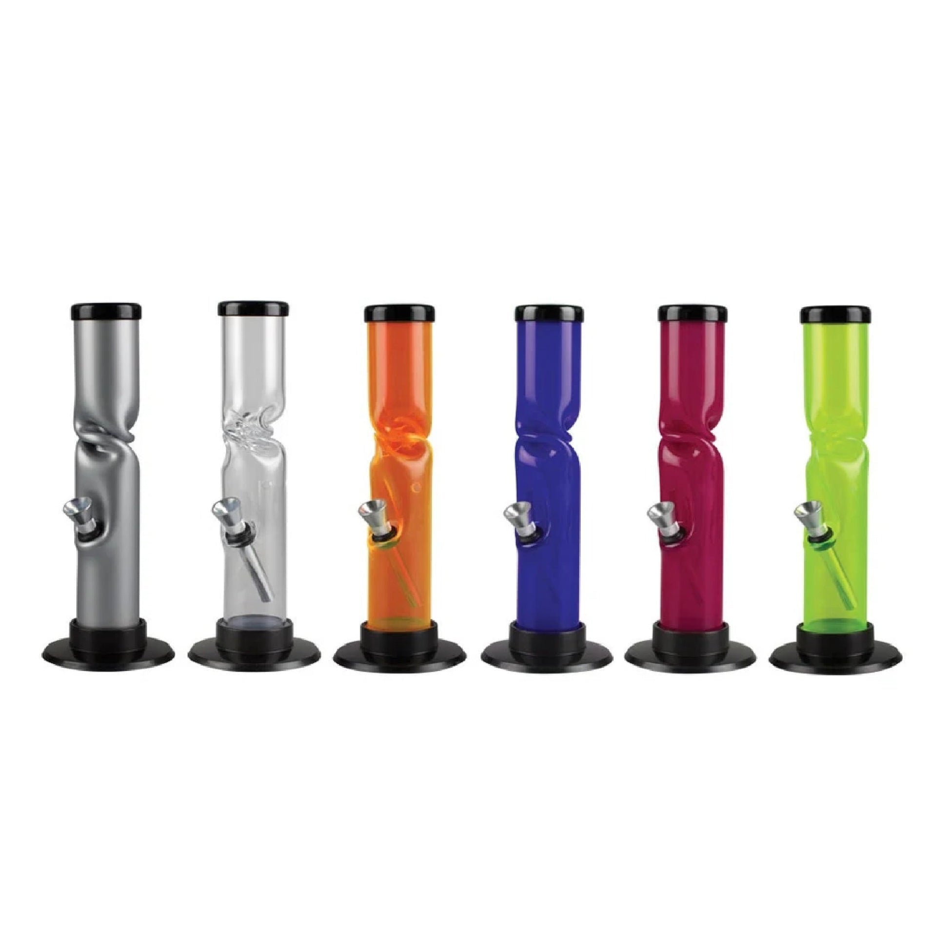 Twist Straight Acrylic Bong w/Ice Catcher 9in