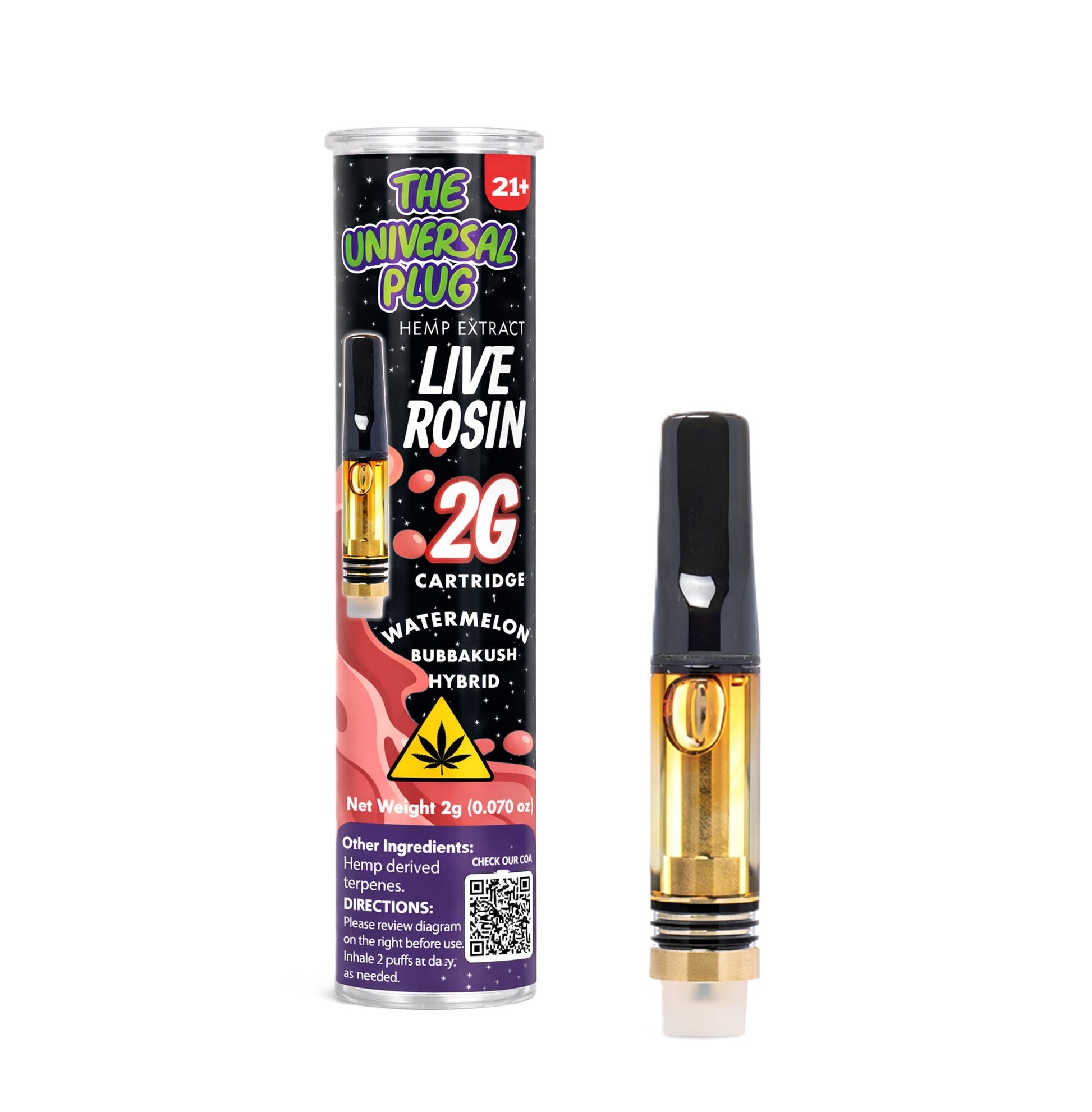 Universal Plug THC Live Rosin Cartridge 2000mg