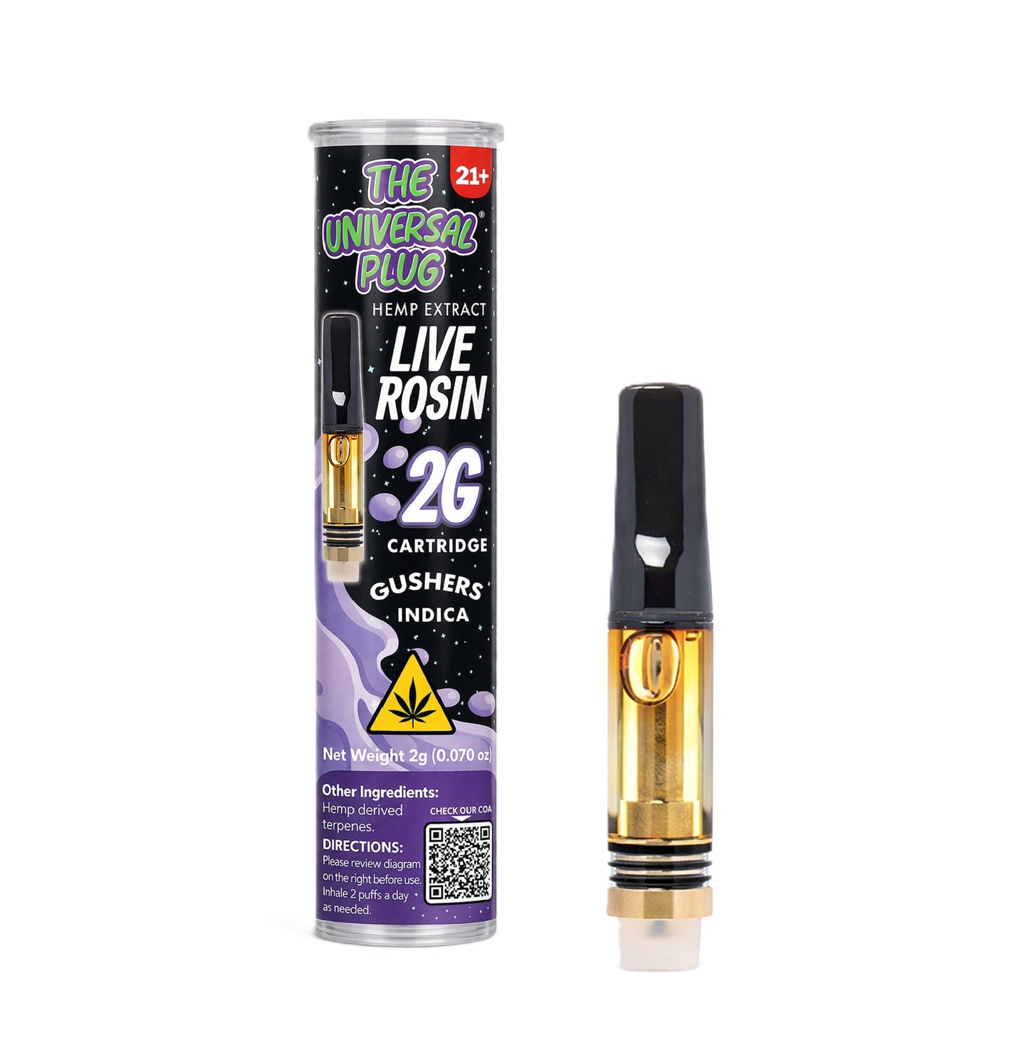 Universal Plug THC Live Rosin Cartridge 2000mg