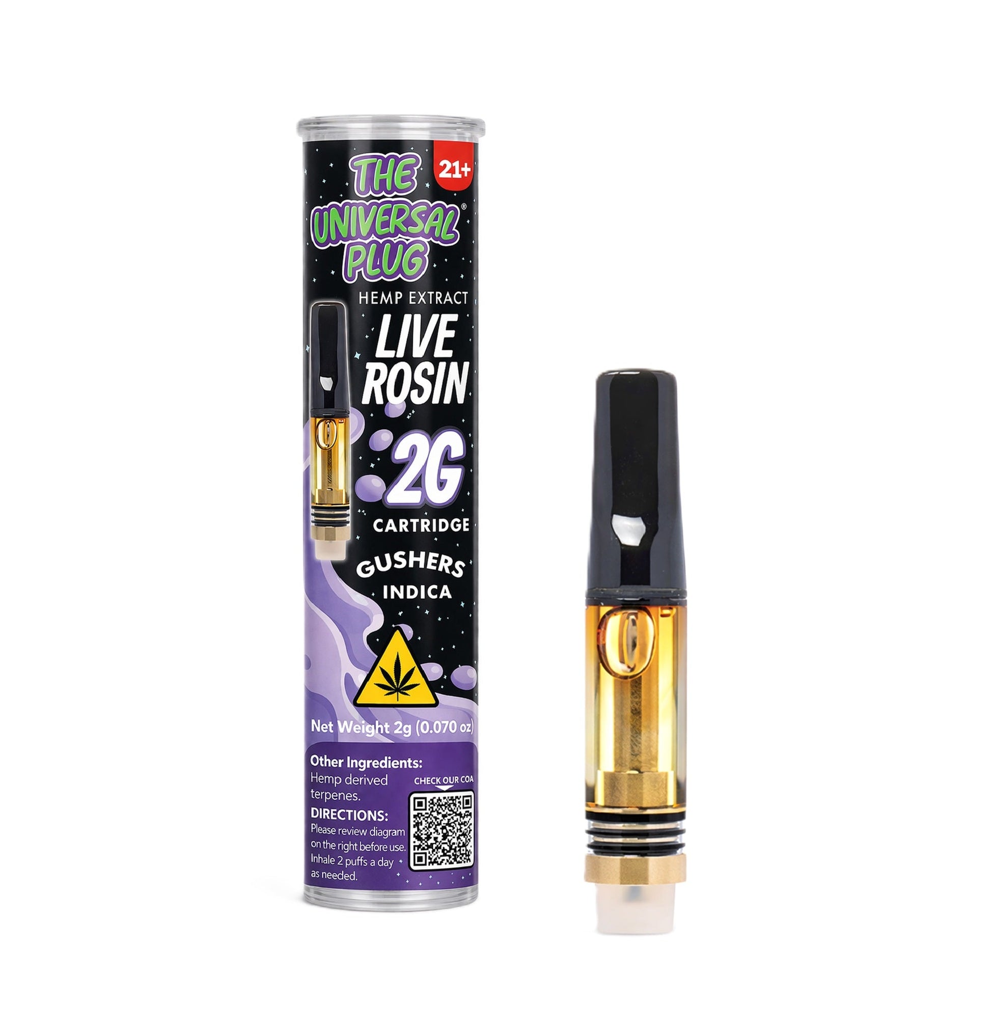 Universal Plug THC Live Rosin Cartridge 2000mg