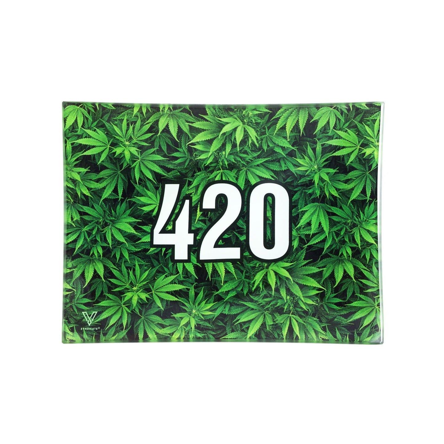 V Syndicate 420 Green Glass Rolling Tray