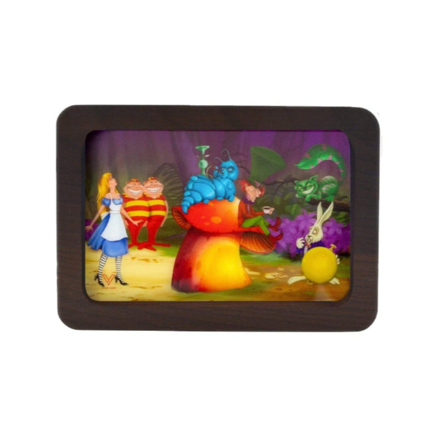V Syndicate Alice Mushroom 3D HD Wood Rolling Tray 12in