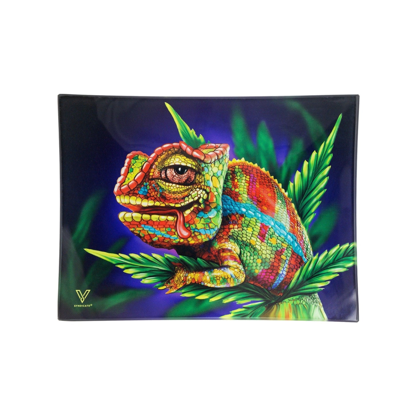 V Syndicate Cloud 9 Chameleon Glass Rolling Tray 6.75in
