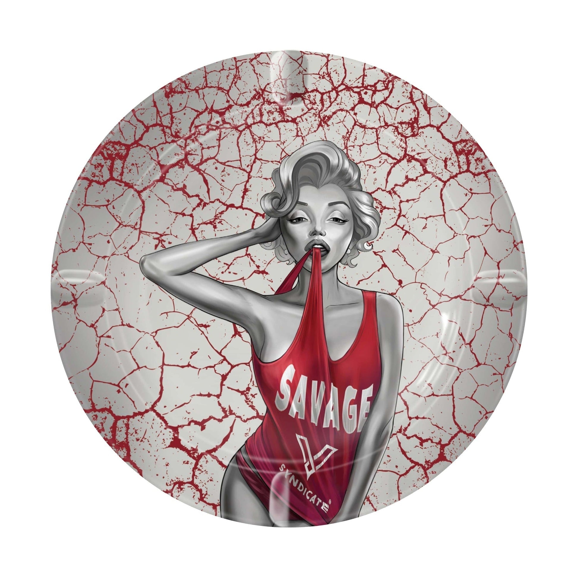 V Syndicate Dank Diva Round Metal Ashtray 5.5in