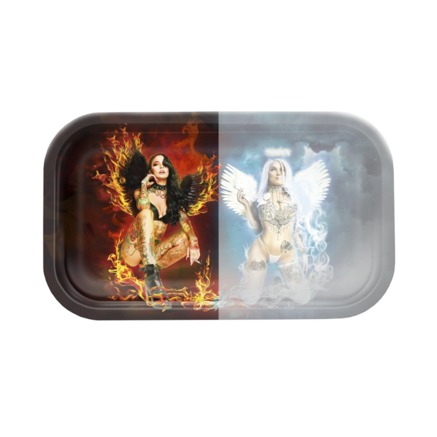 V Syndicate Devil VS Angel Metal Rolling Tray 10.5in