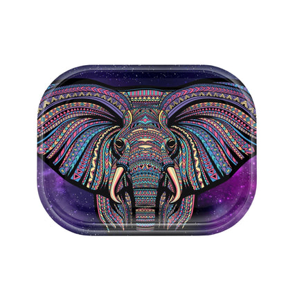 V Syndicate Elephant Metal Rolling Tray 7in x 5.75in