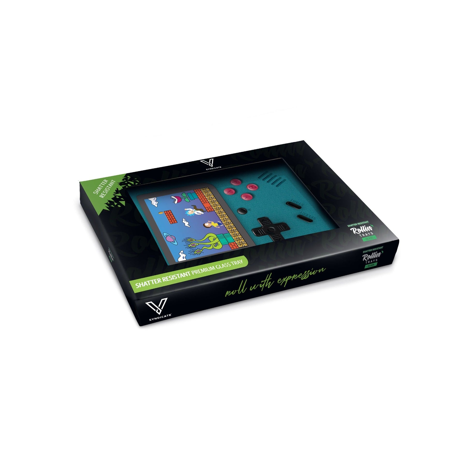 V Syndicate Game Head Glass Rolling Tray 6.75in