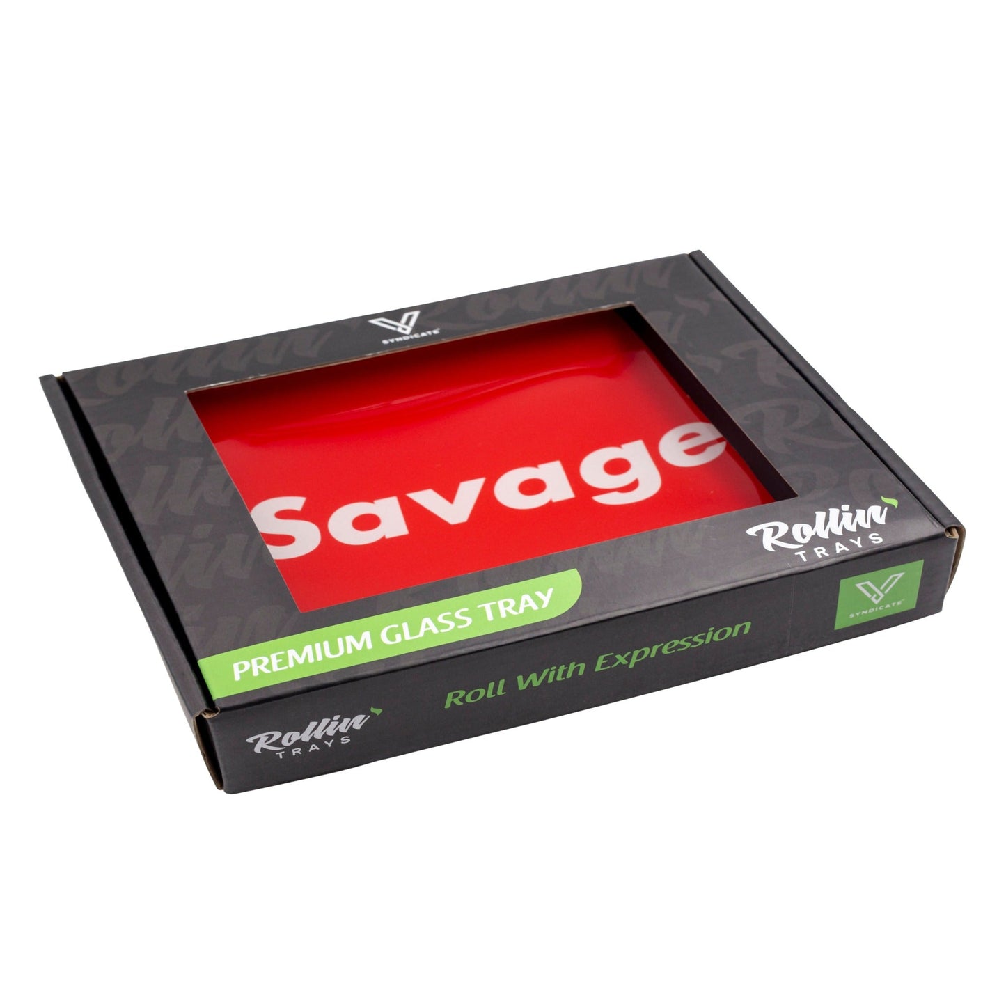 V Syndicate Savage Glass Rolling Tray 10.5in