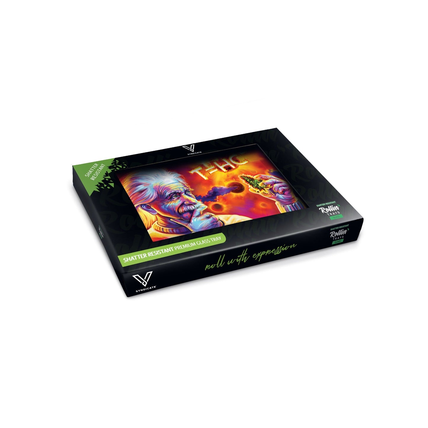 V Syndicate Glass Rolling Tray 6.75in