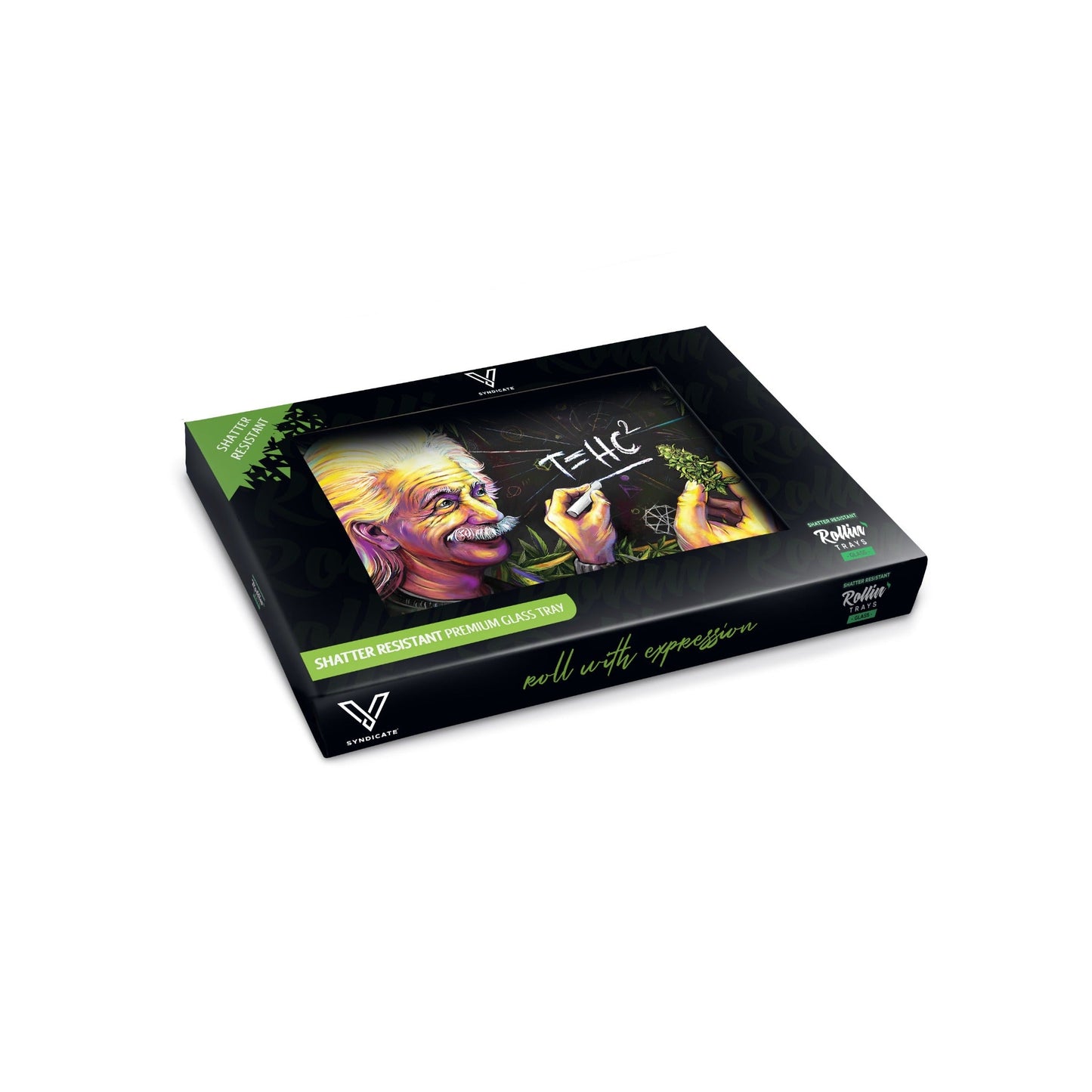 V Syndicate Glass Rolling Tray 6.75in