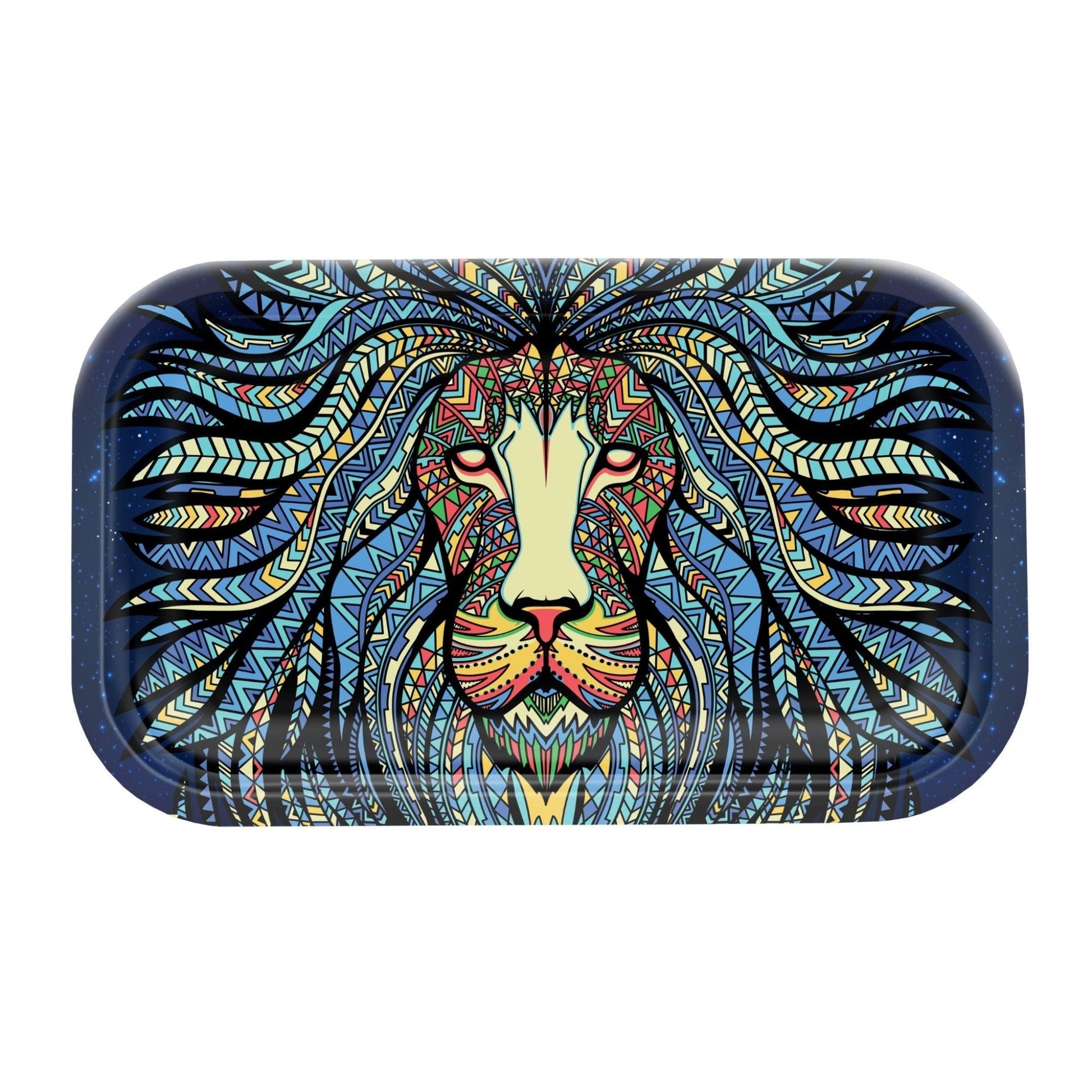 V Syndicate Tribal Lion Metal Rolling Tray 7in