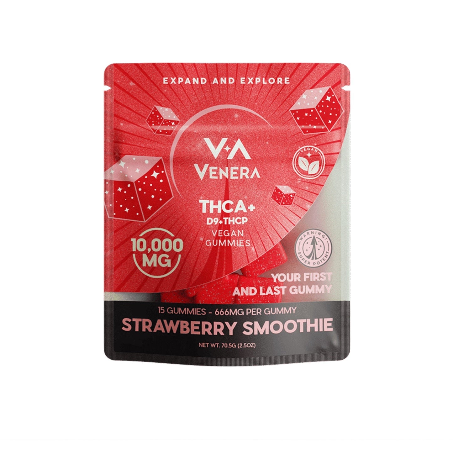 Venera Strawberry Smoothies THC-A Gummies 10000mg