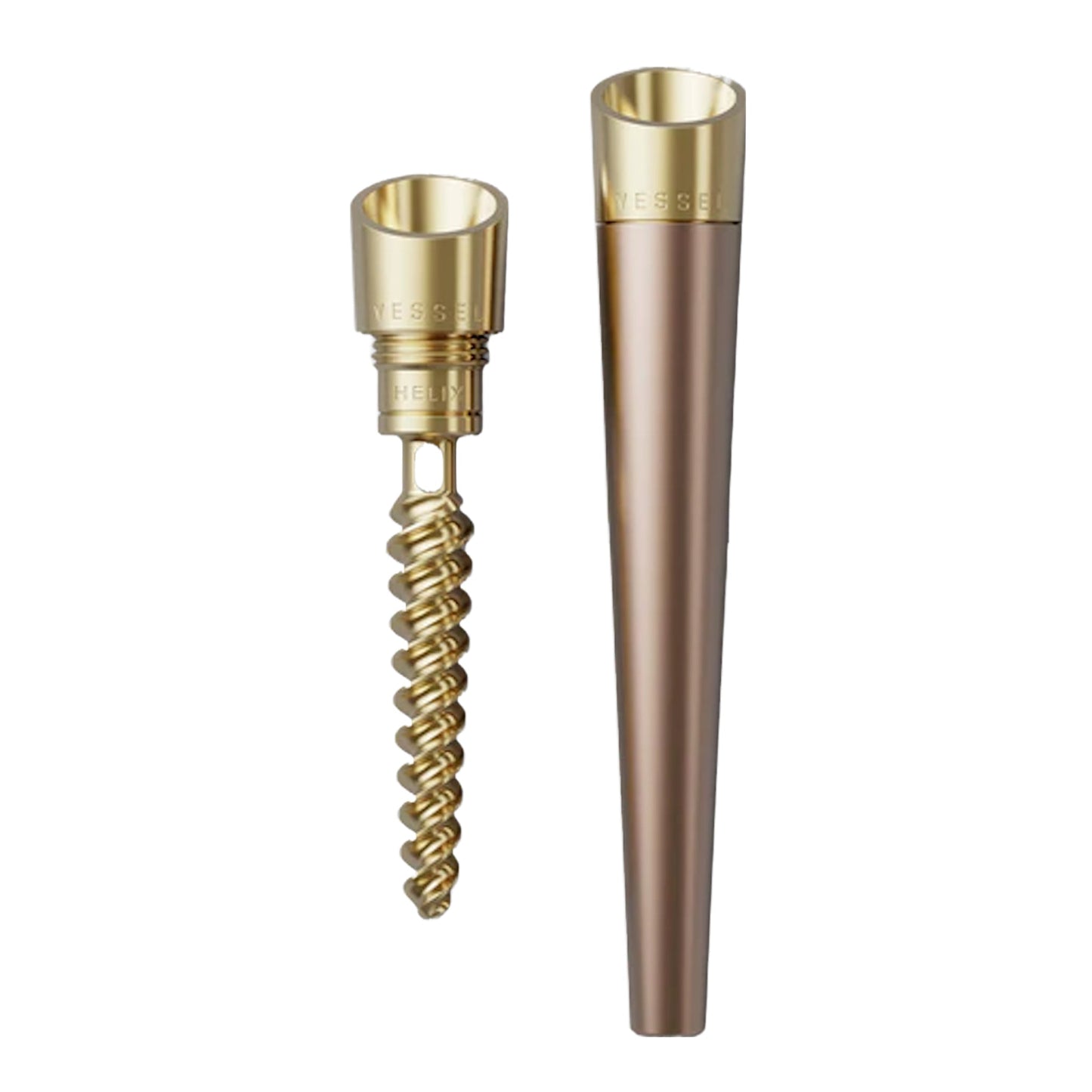 VESSEL Helix Cone Brass Metal Dry Herb