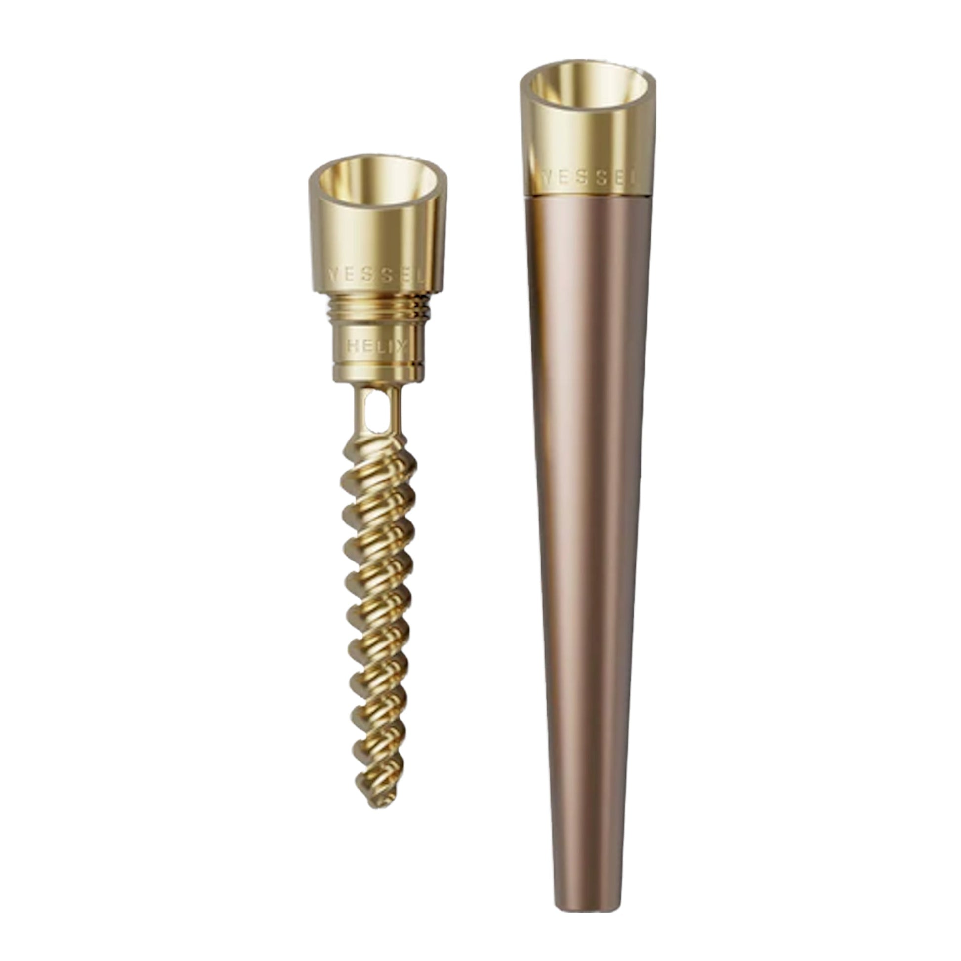 VESSEL Helix Cone Brass Metal Dry Herb