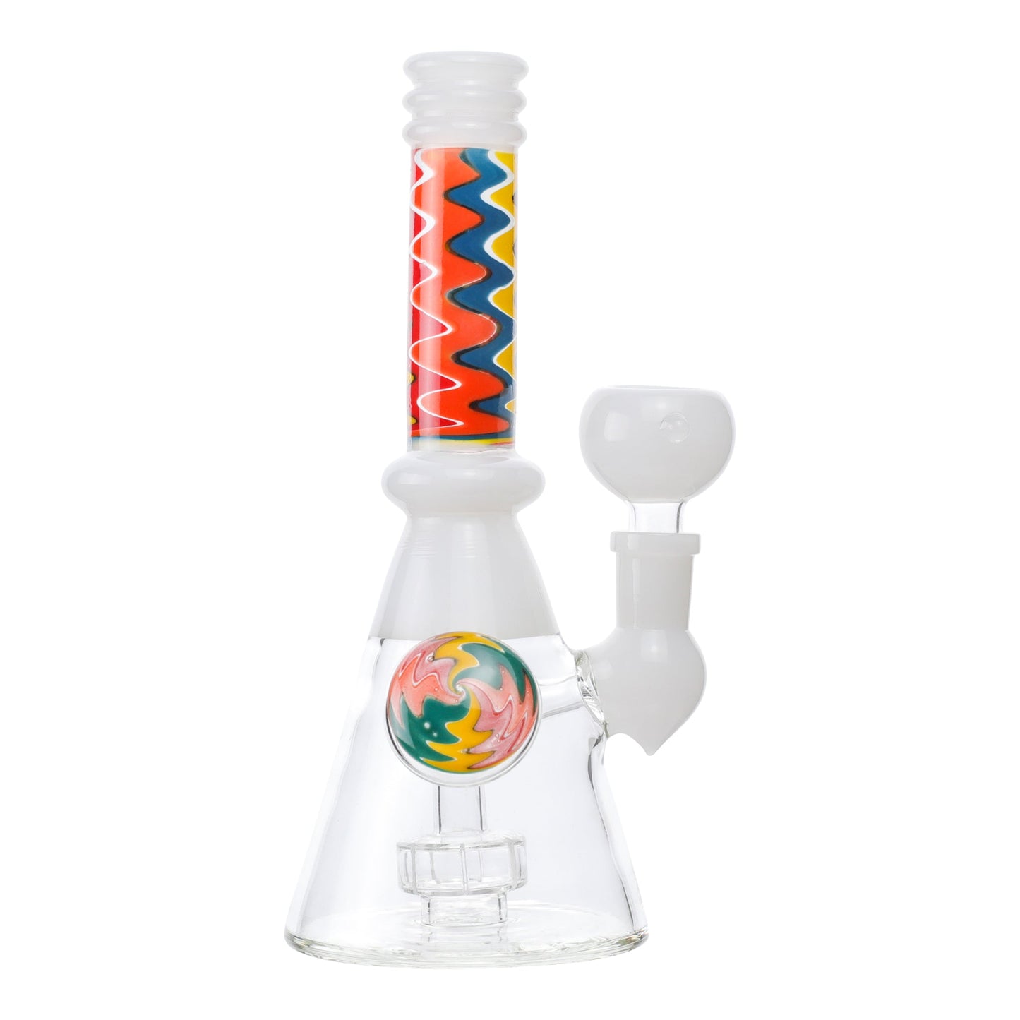 Wavy Train Beaker Bong 8in