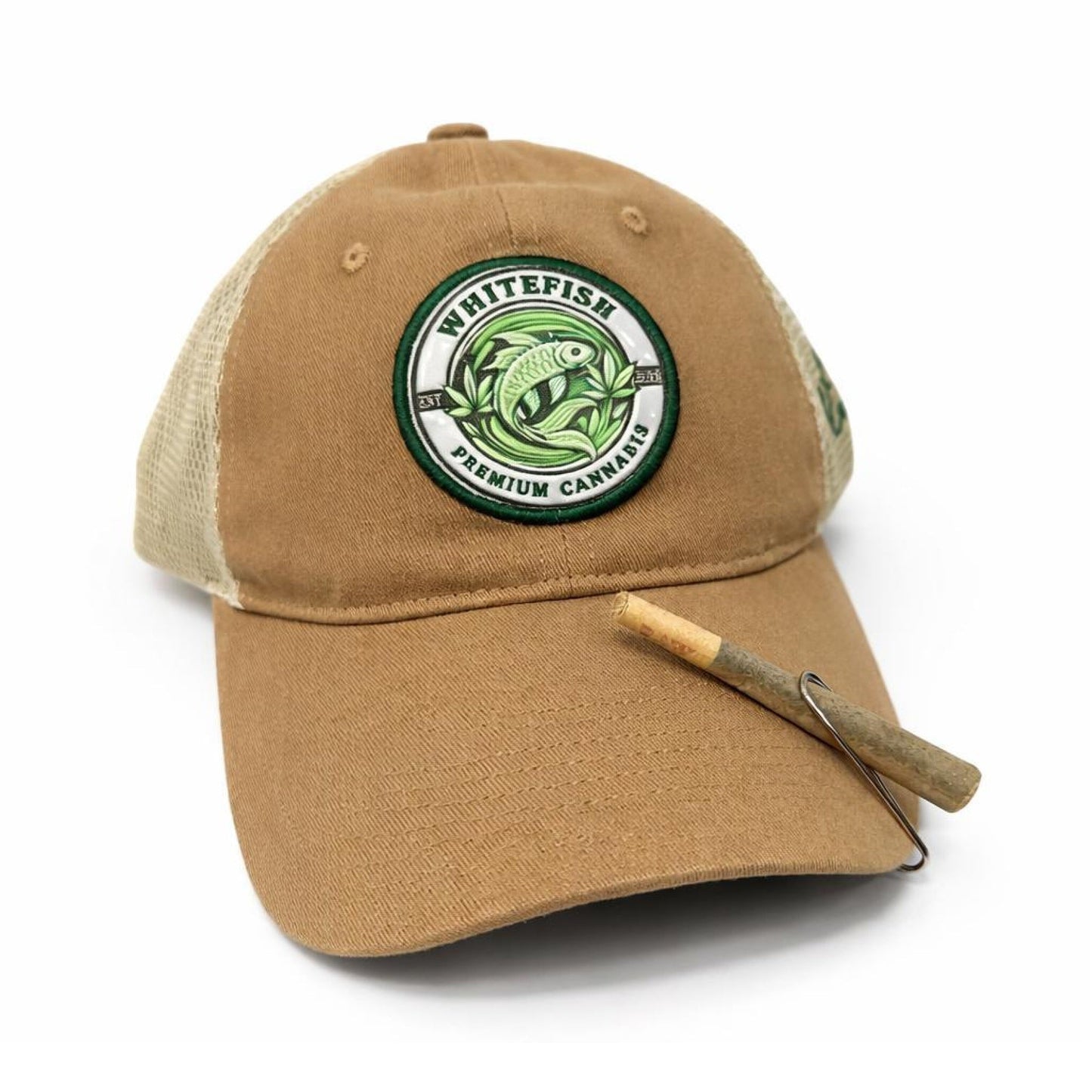 Whitefish Premium Cannabis Trucker Hat with Roach Clip