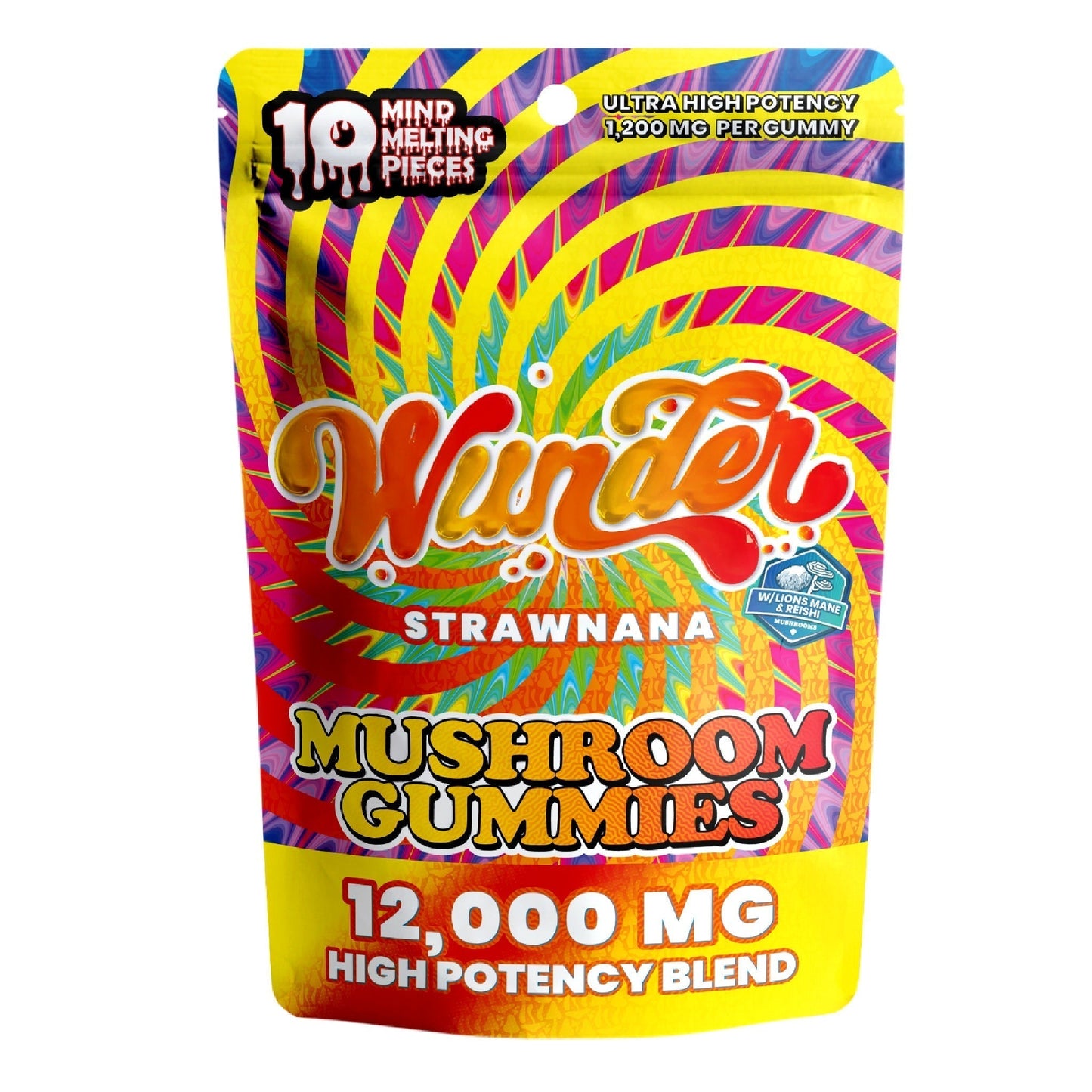 Wunder Ultra High Potency Mushroom Gummies 12000mg 10ct