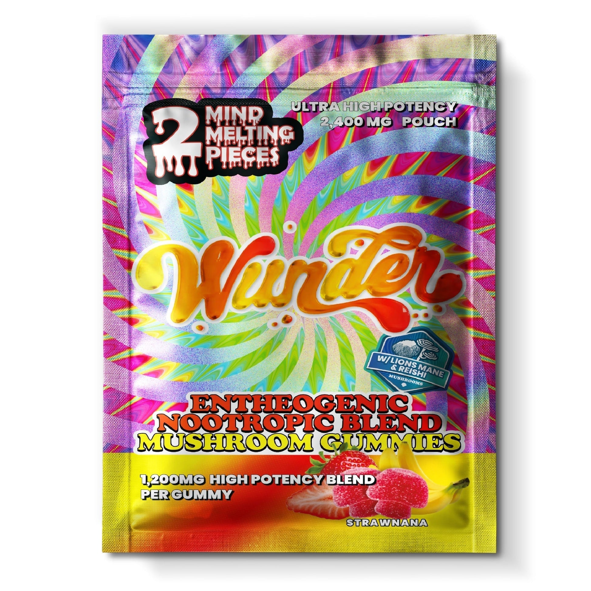 Wunder Ultra High Potency Entheogenic Mushroom Gummies 2400mg 2ct
