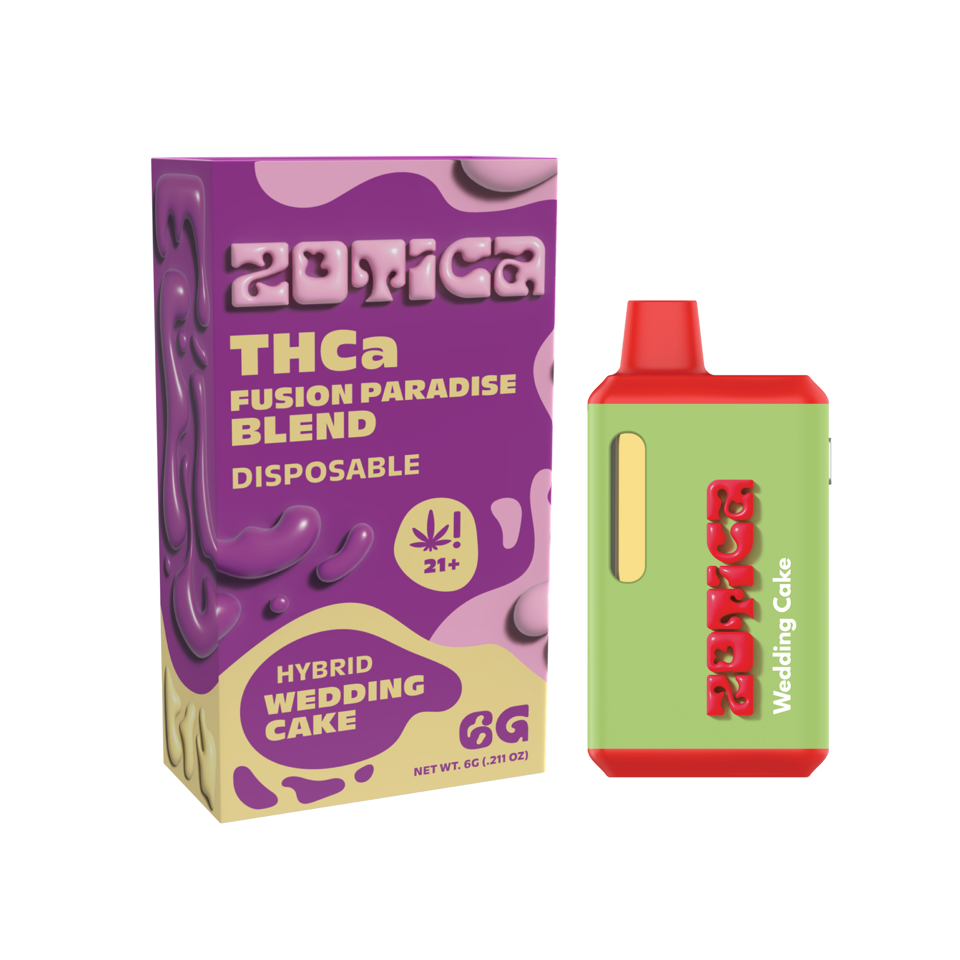 Zotica Green Hulk Wedding Cake THC-A Vaporizer 6000mg
