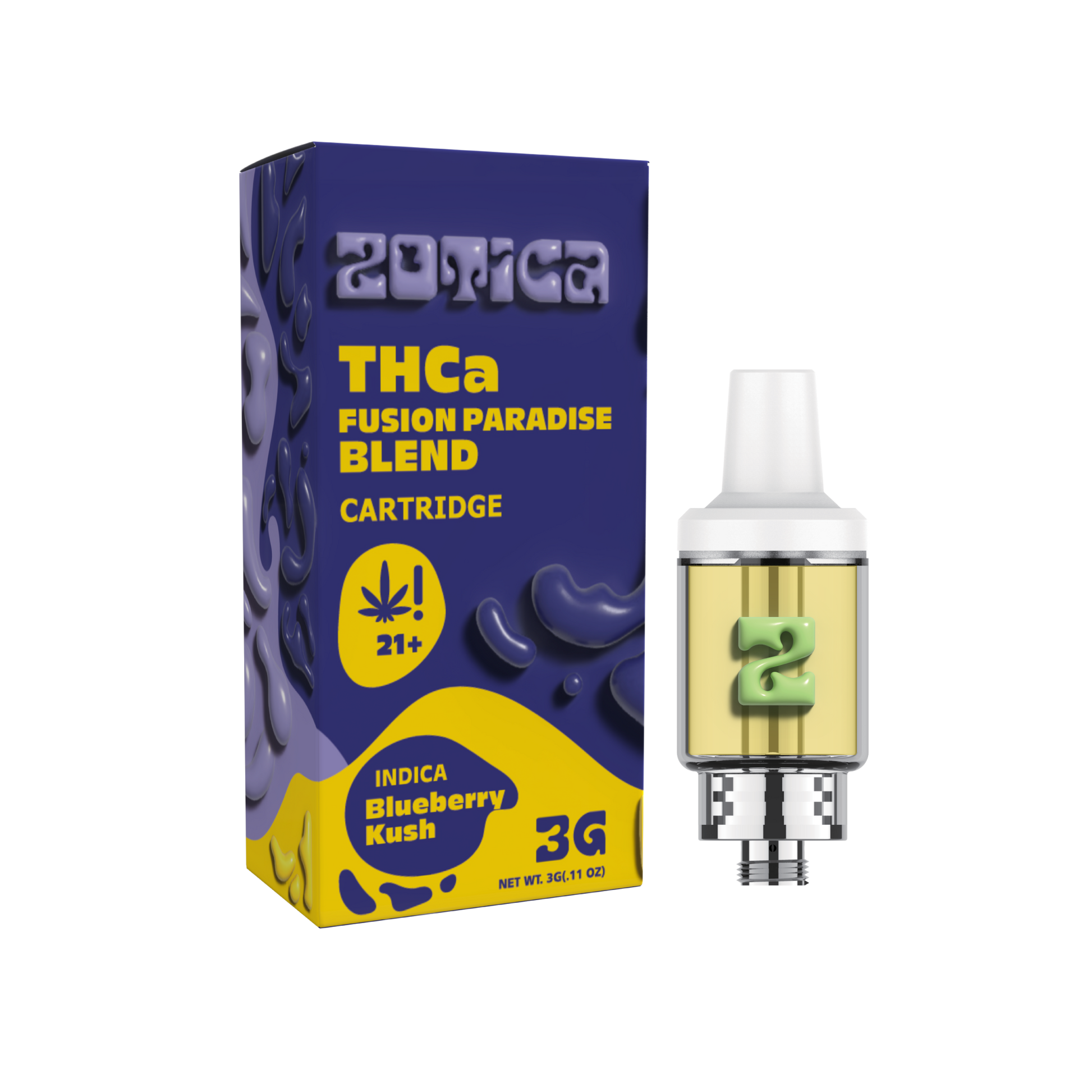 Zotica Paradise Blend Blueberry Kush THC-A Cartridge 3000mg