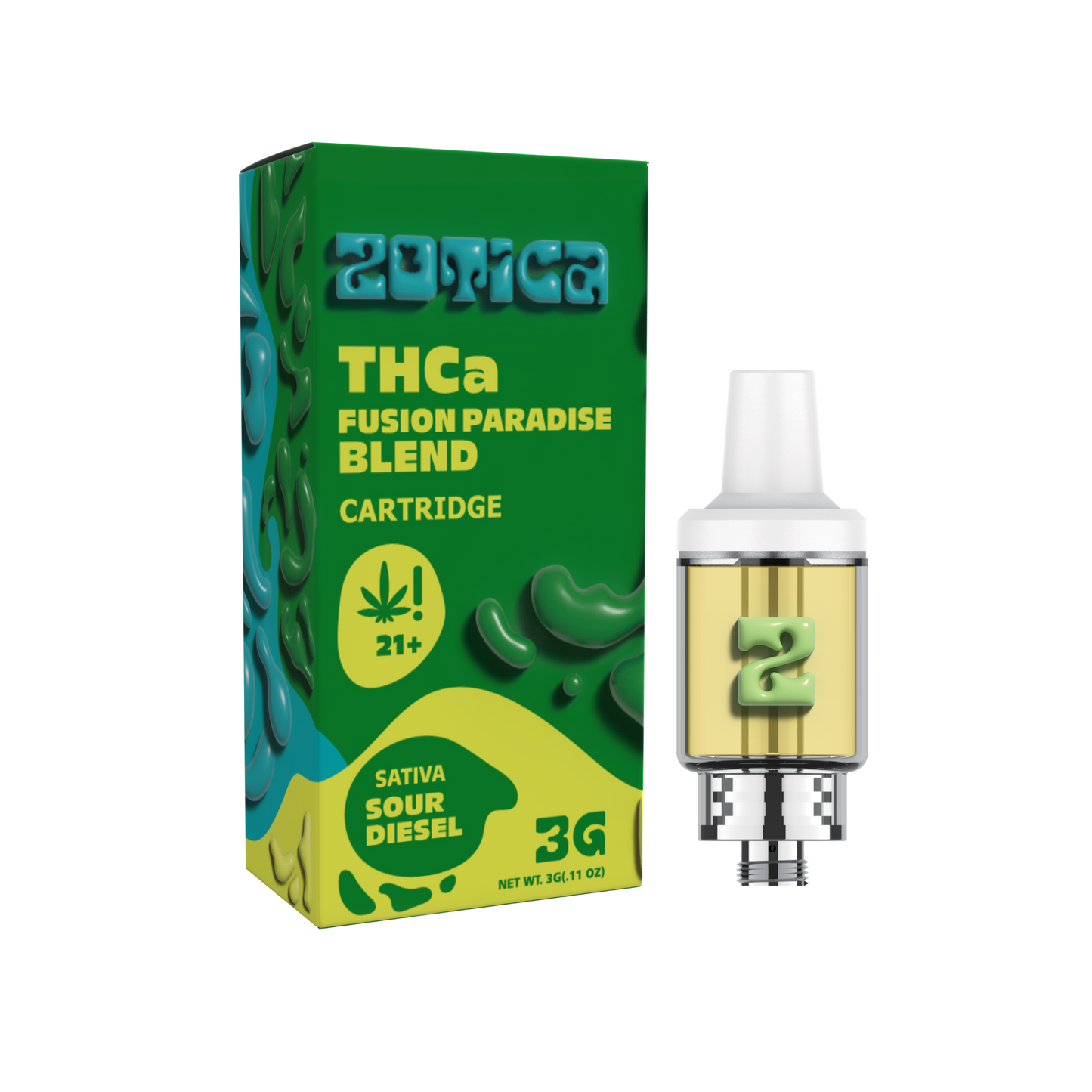 Zotica Paradise Blend Sour Diesel THC-A Cartridge 3000mg