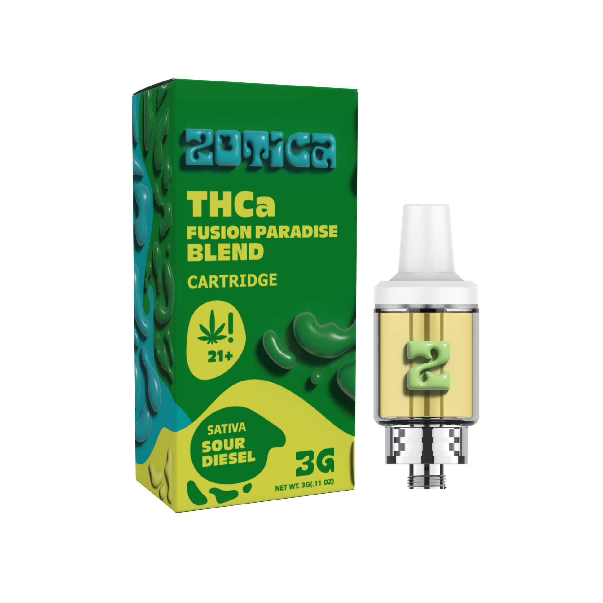 Zotica Paradise Blend Sour Diesel THC-A Cartridge 3000mg