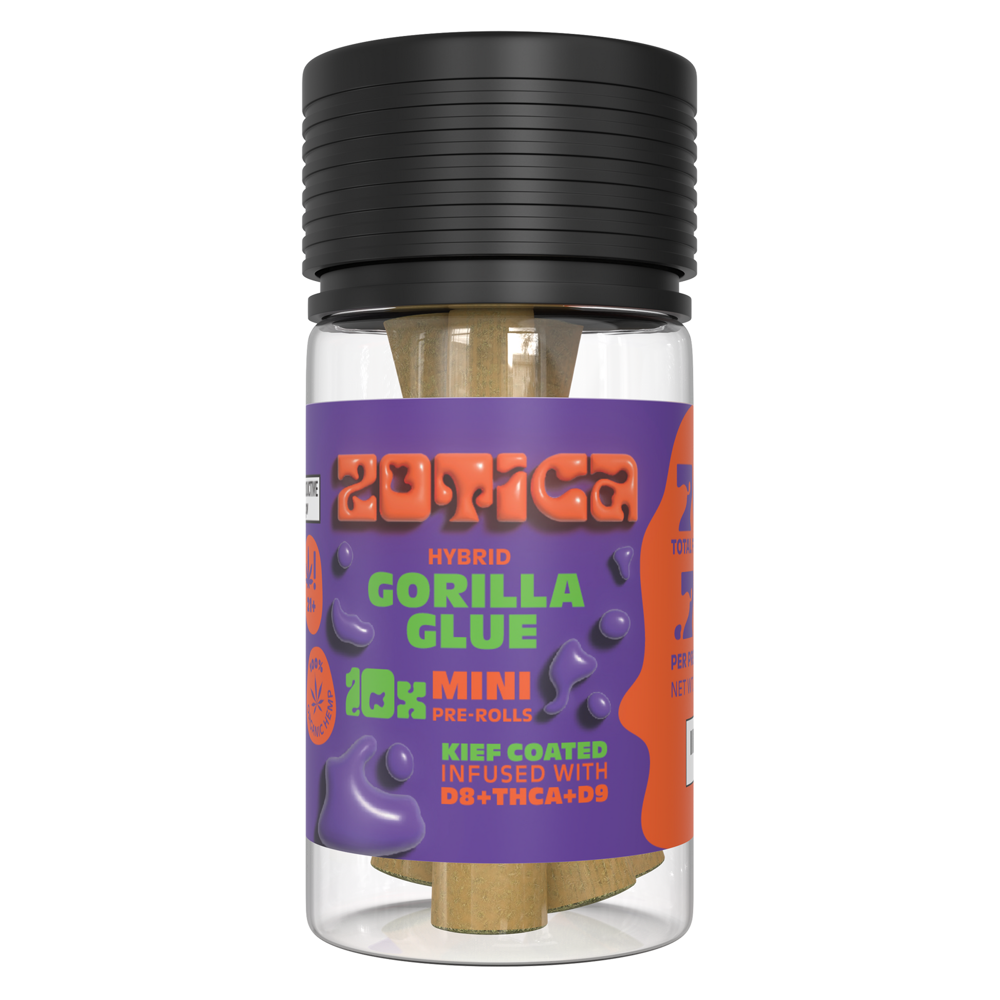 Zotica THC-A Blend Kief Gorilla Glue Mini Pre-Rolls 10ct