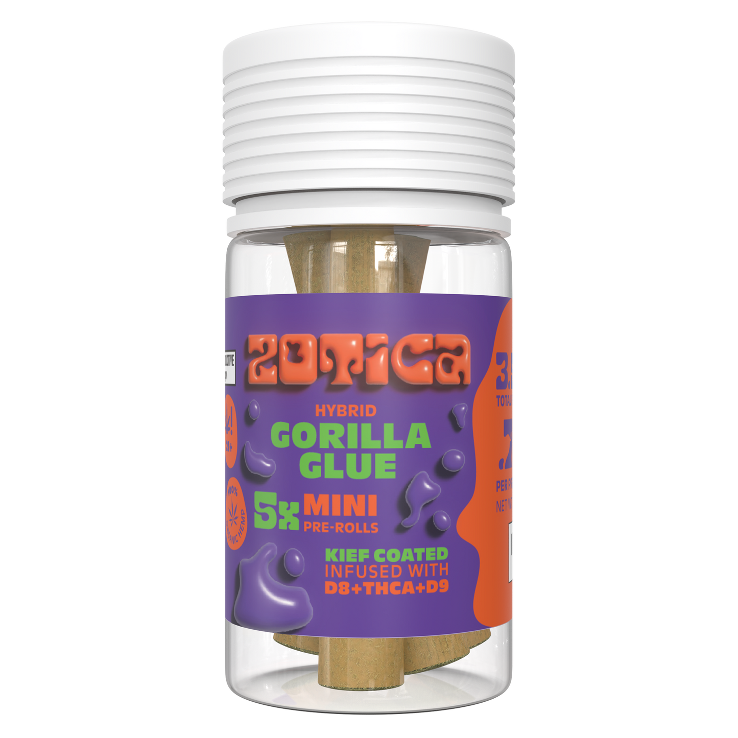 Zotica THC-A Blend Kief Gorilla Glue Mini Pre-Rolls 5ct