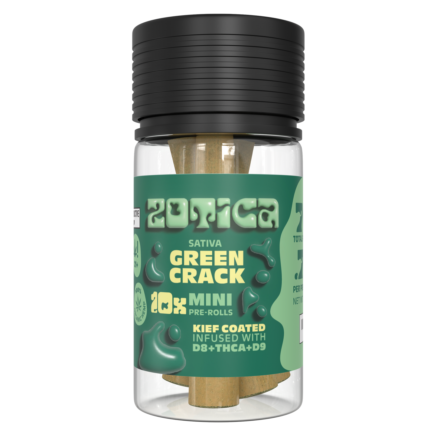 Zotica THC-A Blend Kief Green Crack Mini Pre-Rolls 10ct