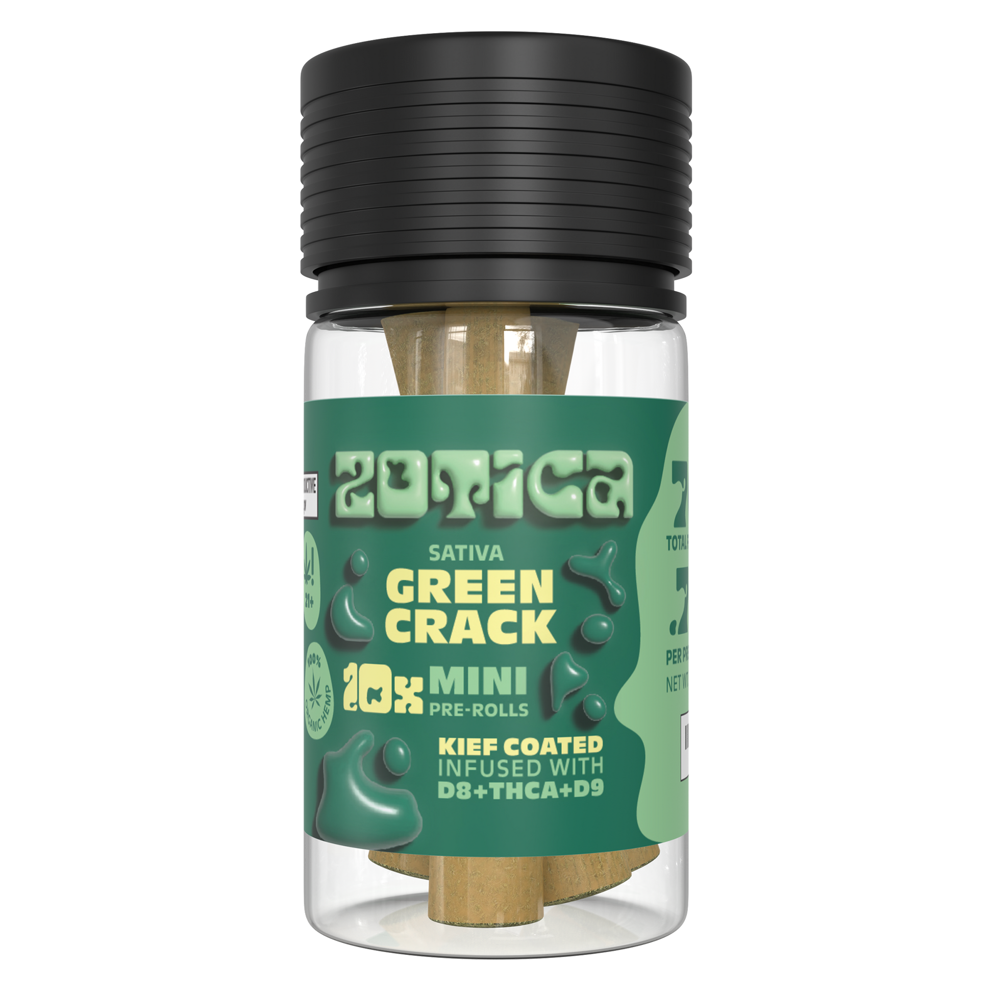 Zotica THC-A Blend Kief Green Crack Mini Pre-Rolls 10ct