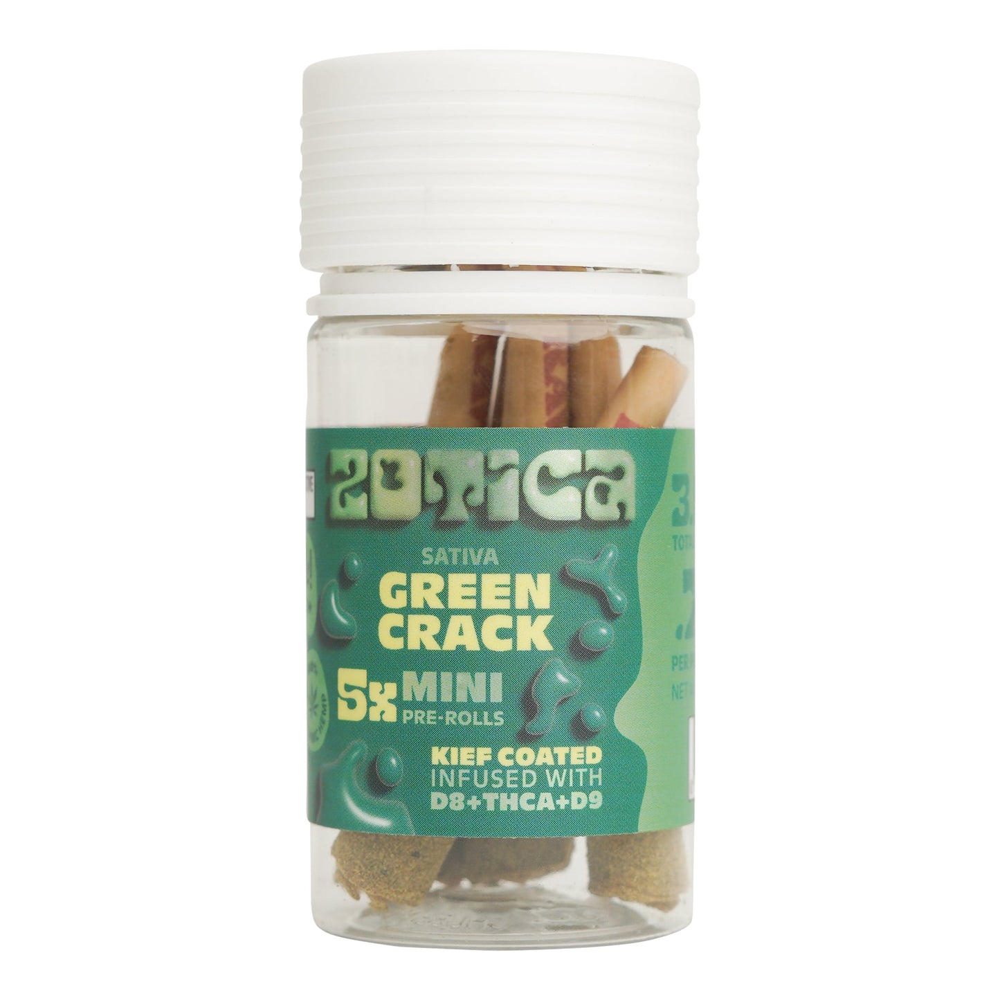 Zotica Green Crack THC-A Blend Kief Mini Pre-Rolls 5ct