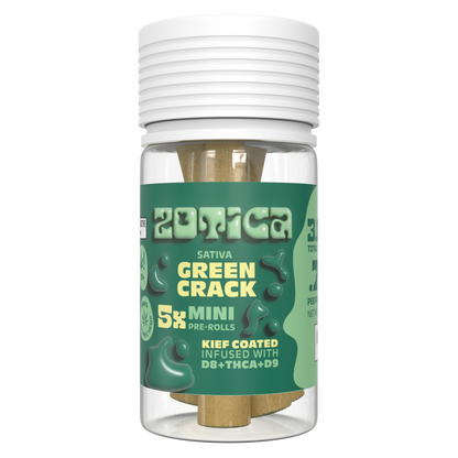 Zotica Green Crack THC-A Blend Kief Mini Pre-Rolls 5ct